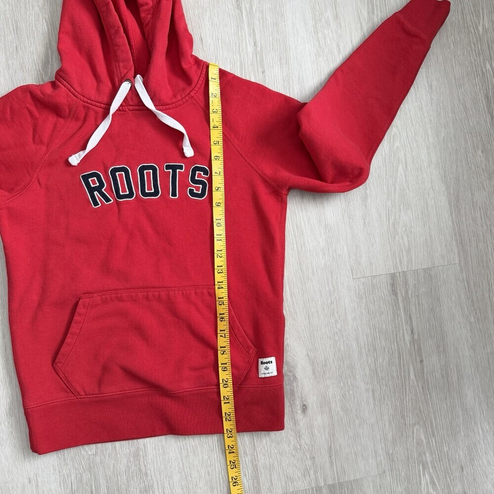 Roots Canada Hoodie Sweatshirt Unisex XXS Pullover Red EUC - Picture 11 of 11